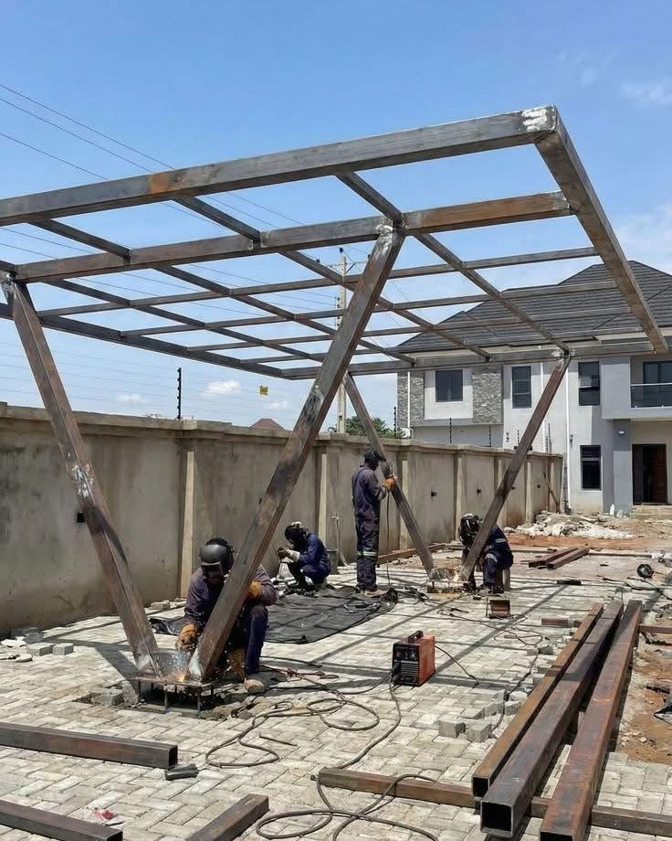 Steel carport fabrication