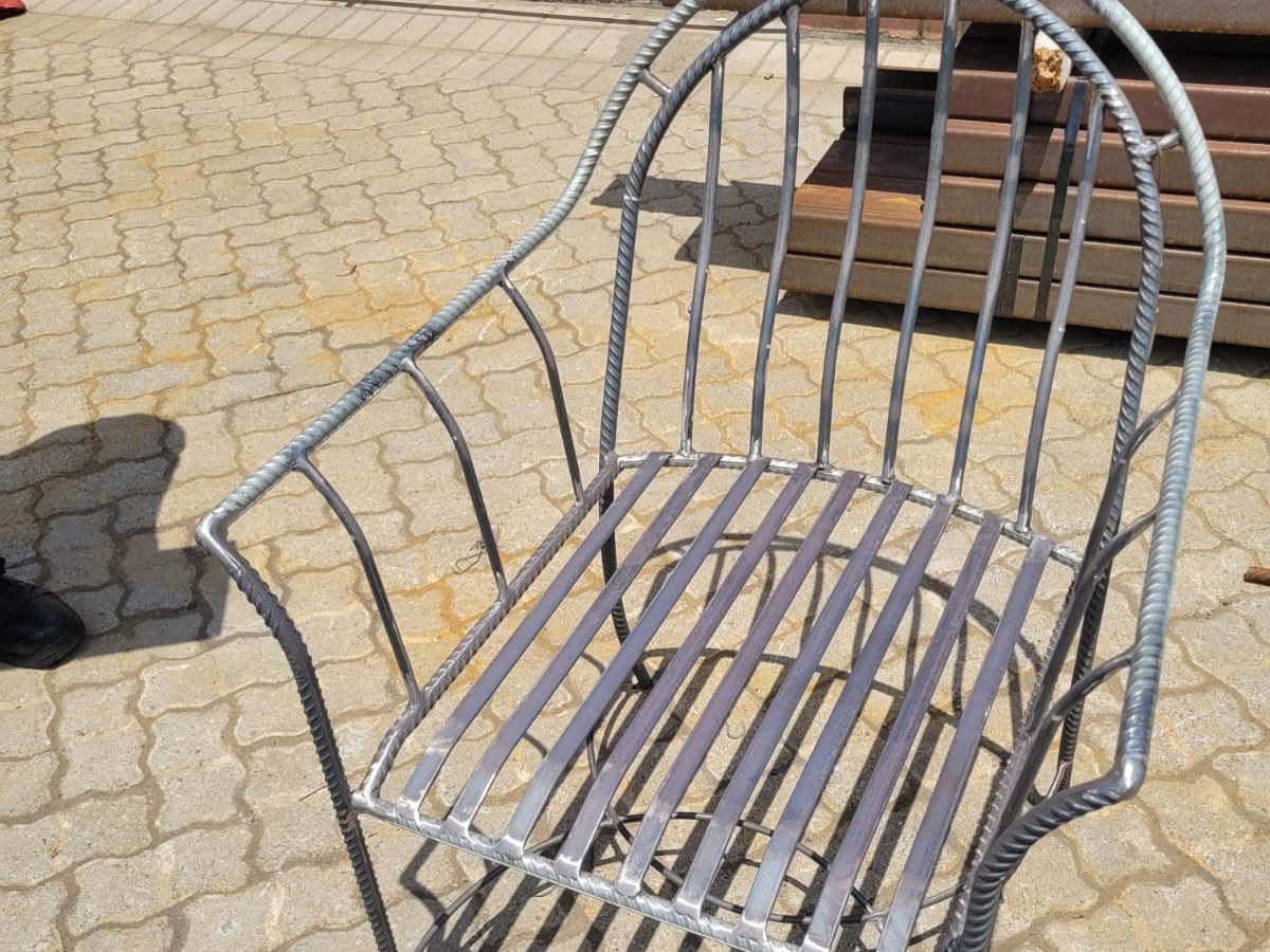 Custom rebar armchair by The Classic Forge
